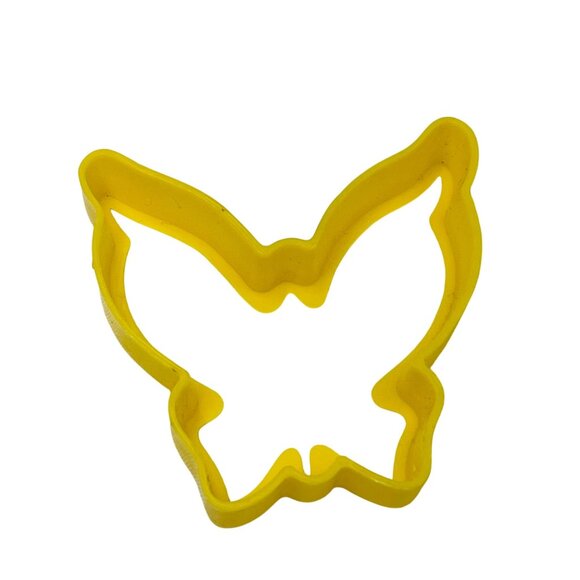 Butterfly Shaped Yellow Plastic Cookie Cutter Vintage - Picture 2 of 4